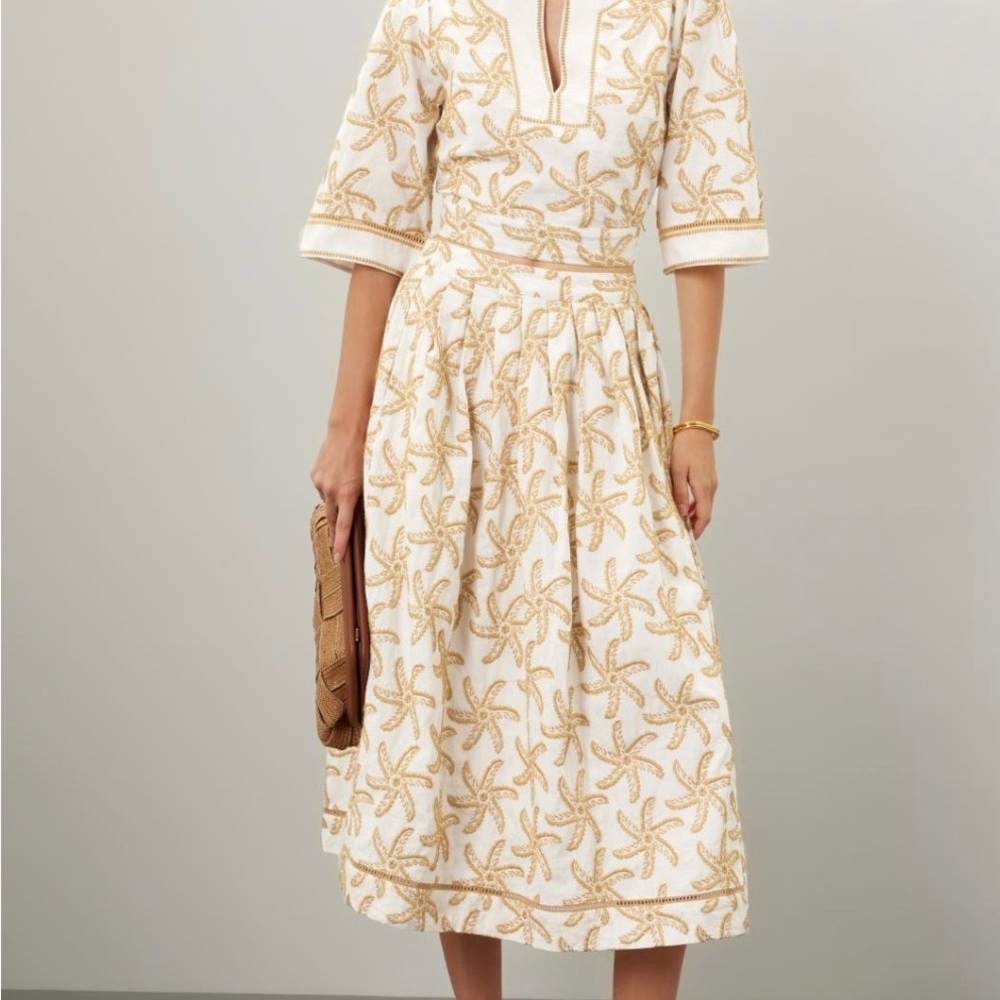 Scotch & Soda Embroidered Midi Skirt